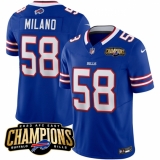 Men's Buffalo Bills #58 Matt Milano Blue 2023 F.U.S.E. AFC East Champions Football Stitched Jersey