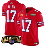 Men's Buffalo Bills #17 Josh Allen Red 2023 F.U.S.E. AFC East Champions With 4-star C Football Stitched Jersey
