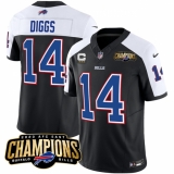 Men's Buffalo Bills #14 Stefon Diggs Black White 2023 F.U.S.E. AFC East Champions With 4-star C Football Stitched Jersey