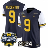 Men's Michigan Wolverines #9 J.J. McCarthy Navy White 2024 F.U.S.E. With 2023 National Champions Stitched Jersey