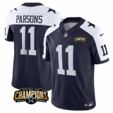 Men's Dallas Cowboys #11 Micah Parsons Navy White 2023 F.U.S.E. NFC East Champions Football Stitched Jersey