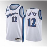 Men's Washington Wizards #12 Isaiah Livers White Classic Edition Stitched Basketball Jersey