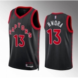 Men's Toronto Raptors #13 Jordan Nwora Black Statement Edition Stitched Basketball Jersey