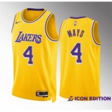 Men's Los Angeles Lakers #4 Skylar Mays Yellow Icon Edition Stitched Basketball Jersey