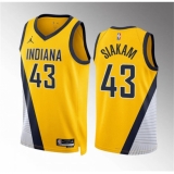 Men's Indiana Pacers #43 Pascal Siakam Yelllow Statement Edition Stitched Basketball Jersey
