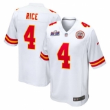 Men's Kansas City Chiefs #4 Rashee Rice White Vapor Untouchable Limited Stitched Football 2024 Super Bowl LVIII Jersey