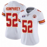 Women's Kansas City Chiefs #52 Creed Humphrey White 2023 F U S E Vapor Untouchable Limited Stitched 2024 Super Bowl LVIII Jersey