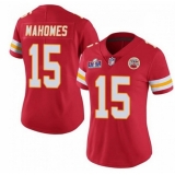 Women's Kansas City Chiefs #15 Patrick Mahomes Red 2023 F U S E Vapor Untouchable Limited Stitched 2024 Super Bowl LVIII Jersey