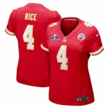Women's Kansas City Chiefs #4 Rashee Rice Red 2023 F U S E Vapor Untouchable Limited Stitched 2024 Super Bowl LVIII Jersey
