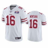 Youth San Francisco 49ers #16 Joe Montana White Vapor Untouchable Limited Stitched 2024 Super Bowl LVIII Jersey