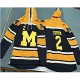 Men's Michigan Wolverines #2 Blake Corum Navy Blue Ageless Must Have Lace Up Pullover Hoodie