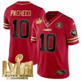 Men's Kansas City Chiefs #10 Isaih Pacheco Red 2024 F.U.S.E. Super Bowl LVIII Vapor Untouchable Limited Football Stitched Jersey