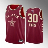 Men's 2024 All-Star #30 Stephen Curry Crimson Stitched Basketball Jersey