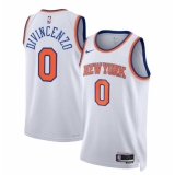 Men's New Yok Knicks #0 Donte DiVincenzo White Association Edition Swingman Stitched Basketball Jersey