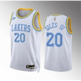 Men's Los Angeles Lakers #20 Harry Giles Iii White Classic Edition Stitched Basketball Jersey