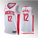 Men's Houston Rockets #12 Steven Adams White Association Edition Stitched Jersey