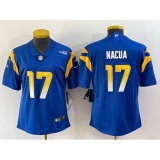 Women's Los Angeles Rams #17 Puka Nacua 2022 Blue Vapor Limited Stitched Jersey