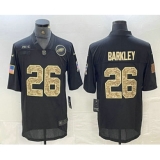 Men's Philadelphia Eagles #26 Saquon Barkley Black Camo 2020 Salute To Service Stitched NFL Nike Limited Jersey