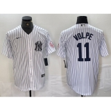 Men's New York Yankees #11 Anthony Volpe Name White With 2024 Cool Base Stitched Jersey