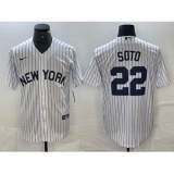 Men's New York Yankees #22 Juan Soto White 2024 Cool Base Stitched Jerseys