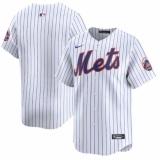 Men's New York Mets Blank 2024 White Home Limited Stitched Baseball Jersey