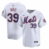 Men's New York Mets #39 Edwin Diaz White 2024 Home Limited Stitched Baseball Jersey