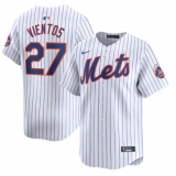 Men's New York Mets #27 Mark Vientos White 2024 Home Limited Stitched Baseball Jersey