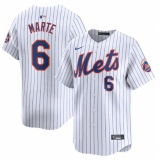 Men's New York Mets #6 Starling Marte White 2024 Home Limited Stitched Baseball Jersey