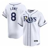 Men's Tampa Bay Rays #8 Brandon Lowe White Home Limited Stitched Baseball Jersey