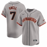Men's San Francisco Giants #7 Blake Snell Gray Away Limited Stitched Baseball Jersey