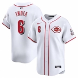 Men's Cincinnati Reds #6 Jonathan India White Home Limited Baseball Stitched Jersey