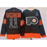 Men's Philadelphia Flyers #11 Travis Konecny Black Alternate Authentic Jersey