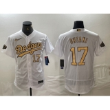 Men's Los Angeles Dodgers #17 Shohei Ohtani Number White 2022 All Star Stitched Flex Base Nike Jerseys