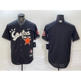 Men's Houston Astros Blank Black Cactus Jack Vapor Premier Stitched Baseball Jersey