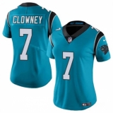 Women's Carolina Panthers #7 Jadeveon Clowney Blue Stitched Jersey(Run Small)
